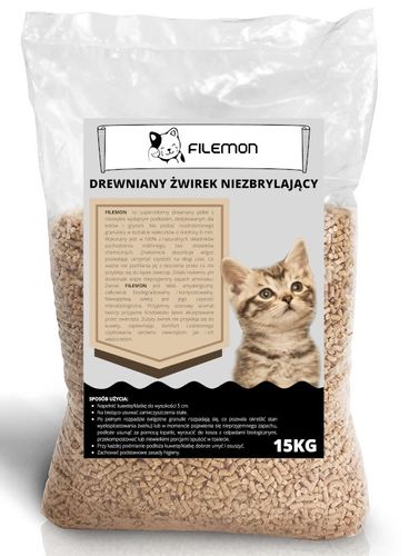 ŻWIREK DREWNIANY FILEMON DLA KRÓLIKÓW CHOMIKÓW KOTÓW 15KG na Arena.pl