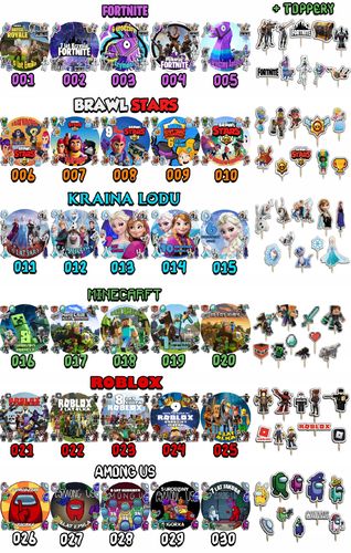 ZESTAW OPŁATEK NA TORT 20CM + TOPPERY PAPIEROWE - RAINBOW FRIENDS 15CM 18 na Arena.pl