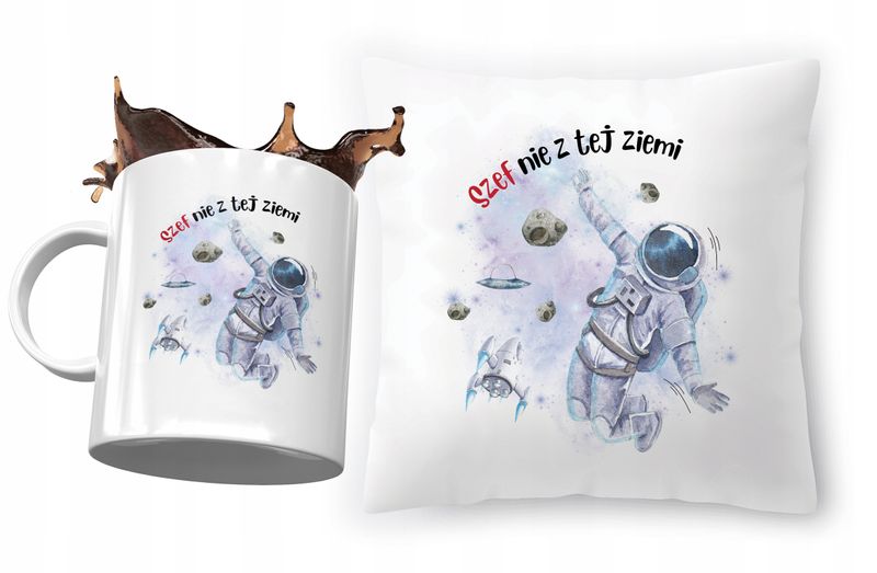 Dla Szefa Zestaw Poduszka + Kubek Na Prezent Z Nadrukiem Ze Zdjęciem zdjęcie 1