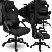 FOTEL GAMINGOWY ERGONOMICZNY OBROTOWY REGULOWANY TKANINA KRZESŁO DO BIURKA