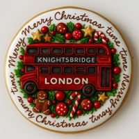 CIASTKO LUKROWANE BUS NO1 BOŻE NARODZENIE ROZ.S KOŁO RĘCZNIE ROBIONE