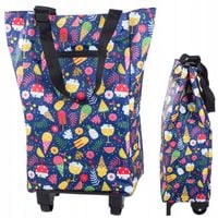 TORBA NA ZAKUPY WÓZEK Z KÓŁKAMI NA RAMIĘ SKŁADANA ZAKUPOWA STELAŻ UCHWYT