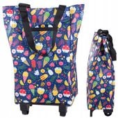 TORBA NA ZAKUPY WÓZEK Z KÓŁKAMI NA RAMIĘ SKŁADANA ZAKUPOWA STELAŻ UCHWYT