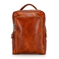 Duży Miejski pojemny plecak z prawdziwej skóry z kieszeniami Florence