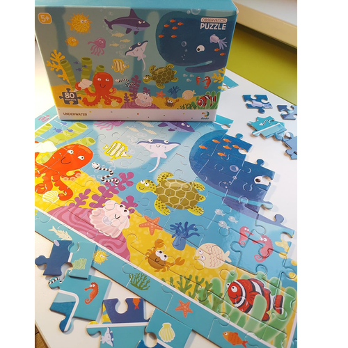 Puzzle Edukacyjne Mieszkańcy Oceanu Mapa Zwierząt 80 Elementów 300134 na Arena.pl