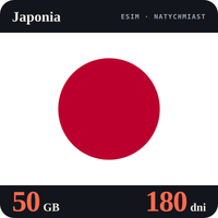Karta eSIM Internet Japonia 50 GB na 180 dni - bez rejestracji