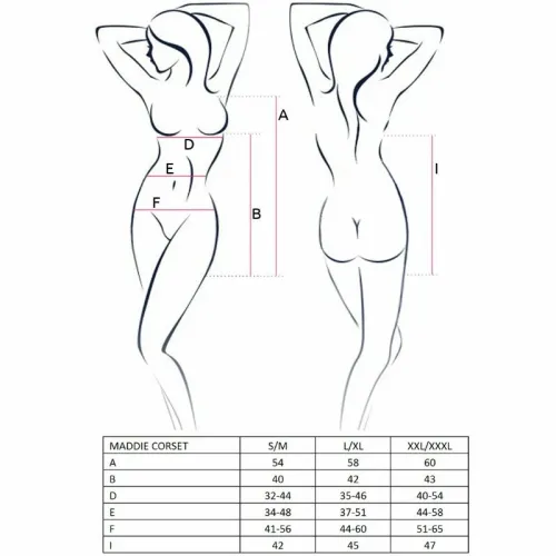 passion maddie czarny gorset + stringi rozmiar s/m elegancki design na Arena.pl