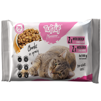 MOKRA KARMA DLA KOTA TufTuf  saszetki 4x100g - 2x kurczak, 2x wątróbka