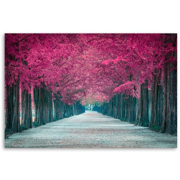 Emaga Obraz na płótnie, Aleja różowych drzew - 90x60 zdjęcie 3