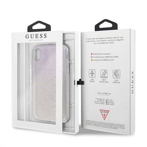 Guess Glitter Gradient - Etui iPhone Xs / X (Gold/Pink) na Arena.pl