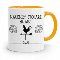 Kubek Żółty Prezent Dla Stolarza Najlepszy Na Wsi Z Nadrukiem Ze Zdjęciem