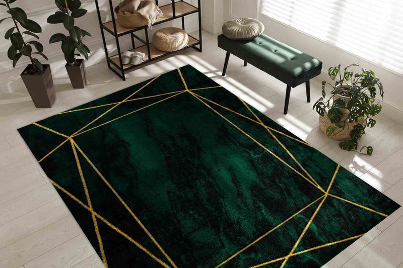 RUG/LU/ESTEMA/MARBLE2/BOTTLEGREEN+GOLD/120x170 zdjęcie 2