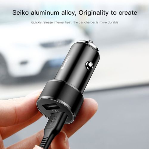 Baseus Small Screw Ładowarka samochodowa 2xUSB, 3.4 A+kabel USB-C 2 na Arena.pl