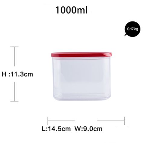 Pojemniki Do Żywności  - Przeźroczyste - 0.45L 1.0L 1.5L 2.0L - OKAZJA 1.5L- Czerwony na Arena.pl