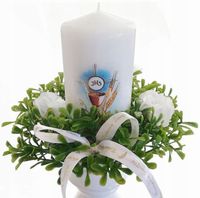 DEKORACJA KOMUNIJNA stroik na stół komunia STR2 na komunię dekoracja biały