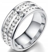 Srebrny Pierścionek Białe Cyrkonie Obrączka Kamień