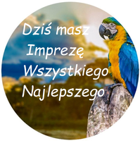 Opłatek na tort Urodziny Papuga Ptak Ara Rio