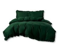 Pościel Z Falbaną 140X200 Butelkowa Zieleń 2595