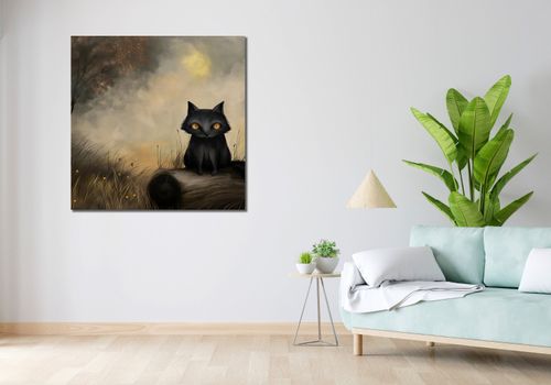 Obraz 100x100cm Czarny Kot na Arena.pl