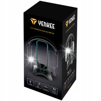 Yenkee Tower hub 2x USB ze stojakiem na słuchawki podświetlenie LED RGB