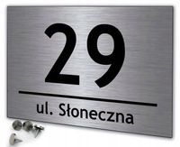 Tablica tabliczka adresowa numer domu ALUMINIOWA + Wkręty, zaślepki Gratis!