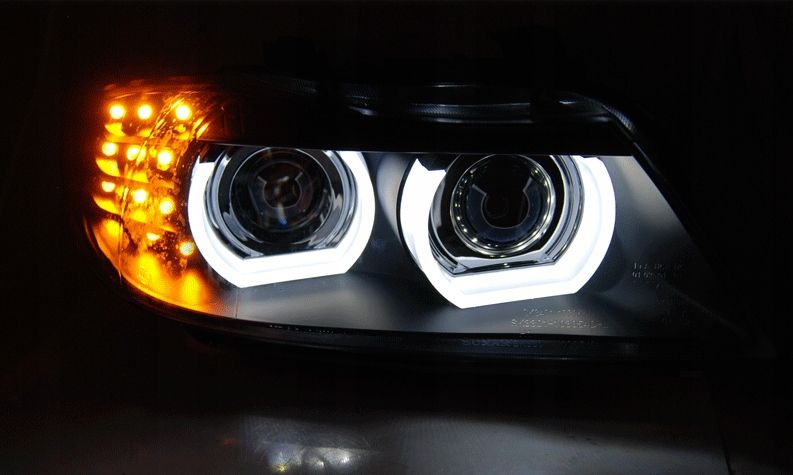 LAMPY LED XENON BMW E90 E91 09-11 DZIENNE RINGI 3D zdjęcie 2