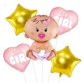 Zestaw balonów Baby Shower bobas dziewczynka