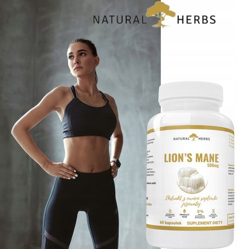 Lions Mane 500mg Soplówka jeżowata PAMIĘĆ 60kap na Arena.pl