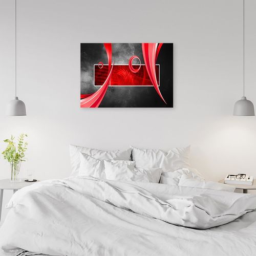 Deco Panel, Czerwona abstrakcja 90x60 na Arena.pl