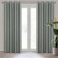 Zasłona gotowa na przelotkach SELINA 140x250 stalowa błyszcząca nicią