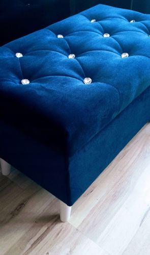 Pufa Skandynawska Kufer Siedzisko Skrzynia Duży pojemnik Wysokie nóżki na Arena.pl