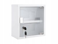 APTECZKA ŚCIENNA ZAWIESZANA SZAFKA NA KLUCZYK NA LEKI METALOWA BIAŁA