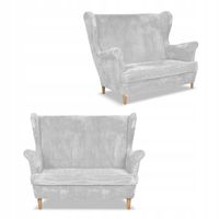 Sofa kanapa uszak Bonito skandynawska sztruks paski Family Meble szara