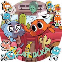 OPŁATEK NA TORT 30CM - GUMBALL BAJKA + IMIĘ + GRATIS! 24CM 26CM