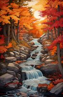 Plakat 53x81cm Jesienne Wodospady