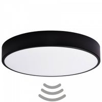 Pokojowa lampa sufitowa 137623621986 czarny plafon okrągły z sensorem ruchu