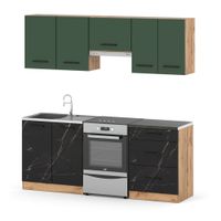 Kuchnia Modułowa Nowoczesna Blat 2m Wotan Butelkowa Zieleń San Sebastian