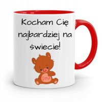 Kubek Czerwony Dla Dziewczyny Kocham Cię Z Nadrukiem Ze Zdjęciem