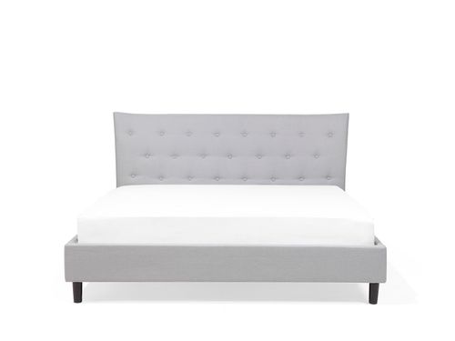 Łóżko tapicerowane 160 x 200 cm jasnoszare SAVERNE na Arena.pl