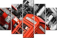 100CM 150CM OBRAZ 5 ELEM LONDYN CZERWONA BUDKA TELEFONICZNA ŚCIENNY