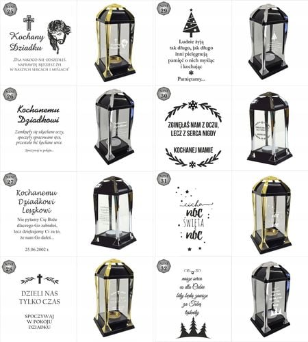 Kapliczka z grawerem Znicz pamiątkowy personalizowany napis dla dziadka na Arena.pl
