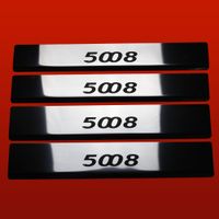 Listwa progowa PEUGEOT 5008 MK1 Stal nierdzewna 304 połysk z czarnymi liter