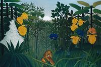 Plakat 91,5x61cm The Repast of the Lion, Rousseau Vintage do Salonu