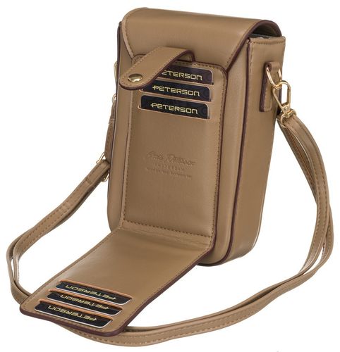 mini torebka-portfel ze skóry ekologicznej z ozdobnym panelem - peterson na Arena.pl