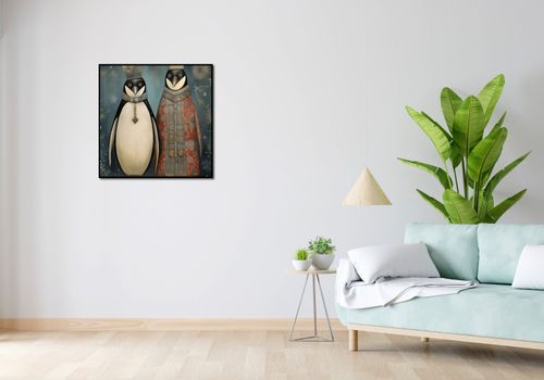 Plakat 70x70cm Królewskie Pingwiny na Arena.pl