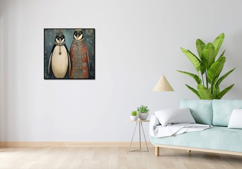 Plakat 70x70cm Królewskie Pingwiny zdjęcie 4