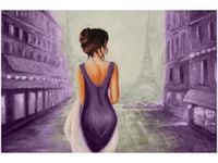 OBRAZ PARIS WALK WIEŻA EIFFA KOBIETA KOLORY