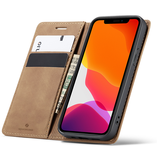 Spacecase Wallet Iphone 12 Mini Light Brown zdjęcie 1