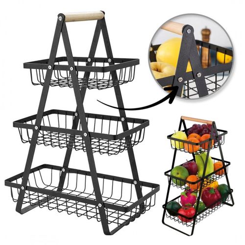 trzypoziomowy regał, koszyk na owoce i warzywa 34 x 17,5 x 47cm sz44cz na Arena.pl