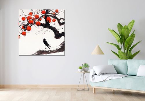 Obraz 100x100cm Kruk przy Drzewie na Arena.pl